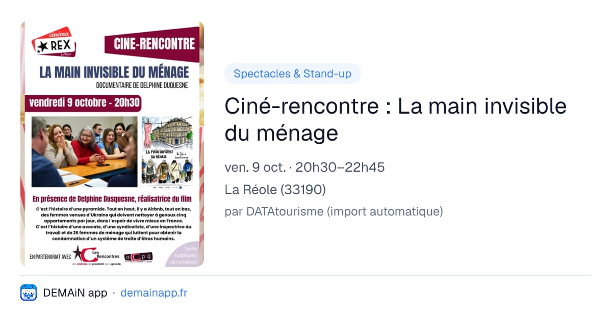 Ciné-rencontre : La main invisible du ménage — La Réole