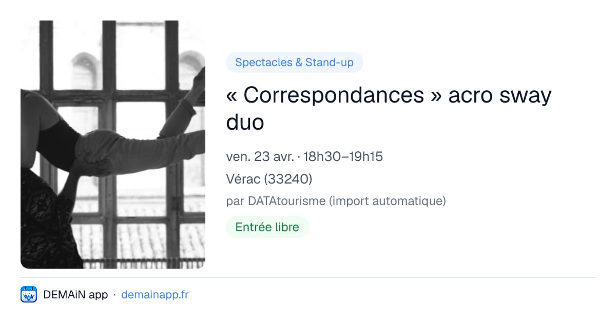« Correspondances » acro sway duo — Vérac