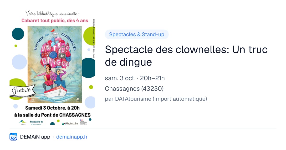 Spectacle des clownelles: Un truc de dingue — Chassagnes