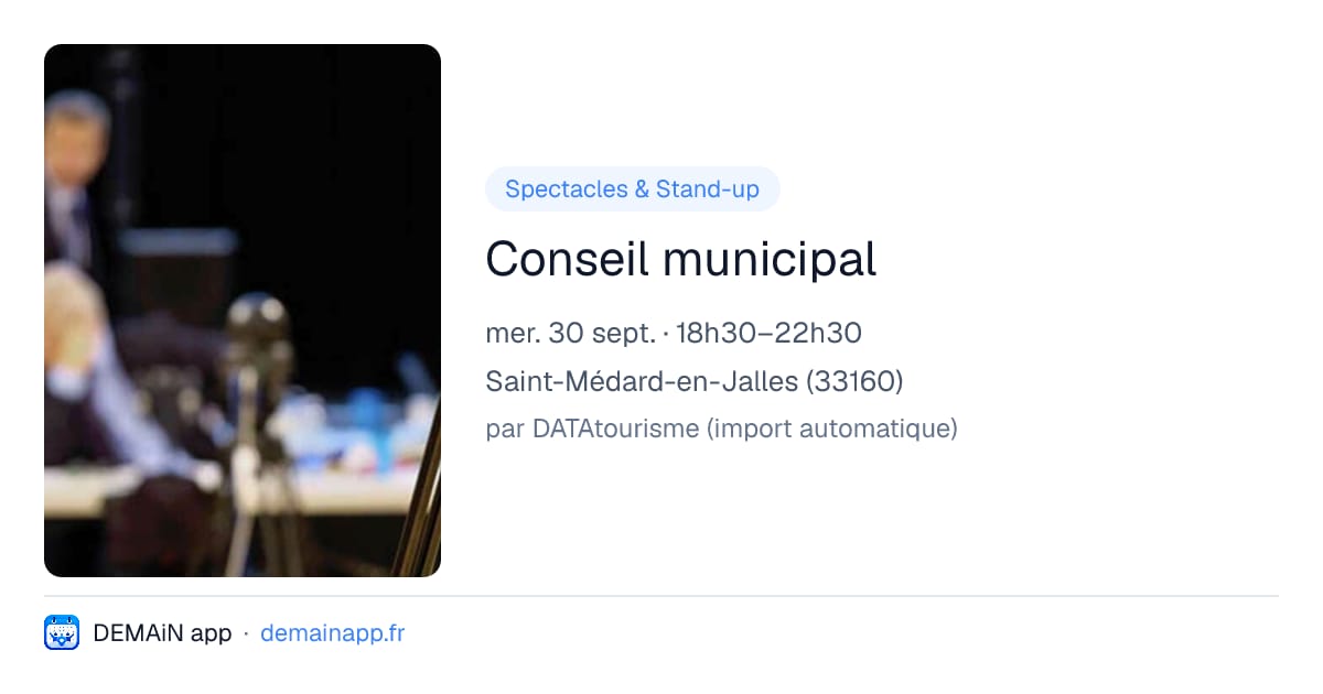 Conseil municipal — Saint-Médard-en-Jalles