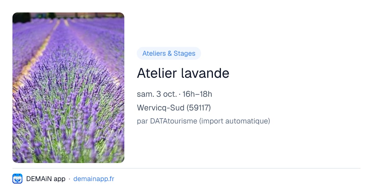 Atelier lavande — Wervicq-Sud