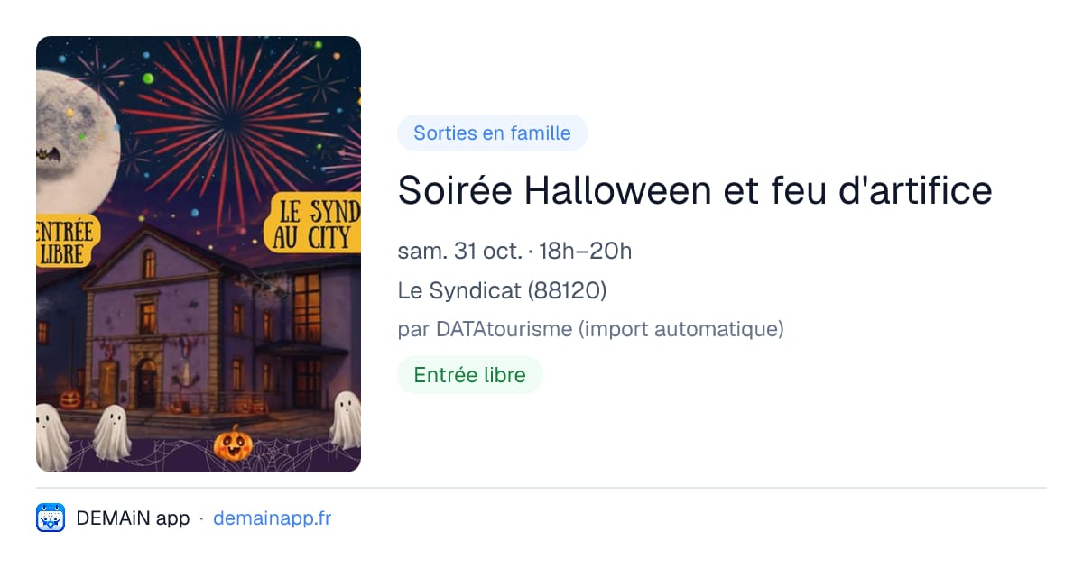 Soirée Halloween et feu d'artifice — Le Syndicat