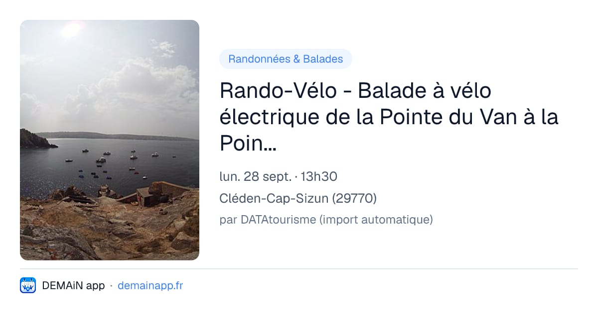 Rando-Vélo - Balade à vélo électrique de la Pointe du Van à la Pointe du Raz — Cléden-Cap-Sizun