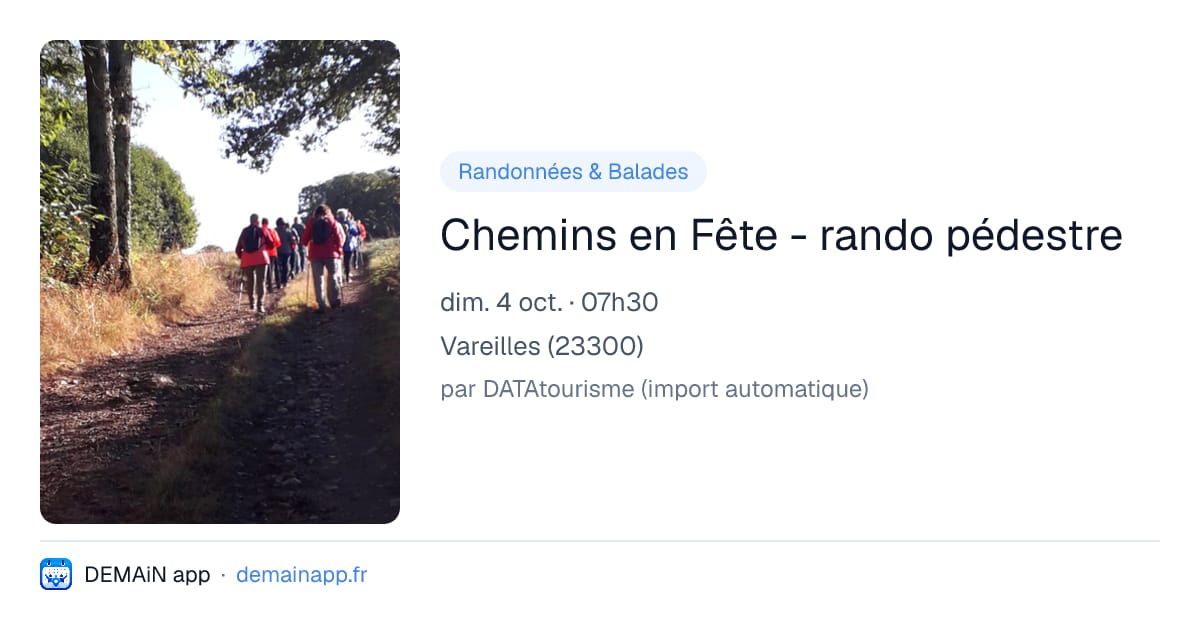 Chemins en Fête - rando pédestre — Vareilles