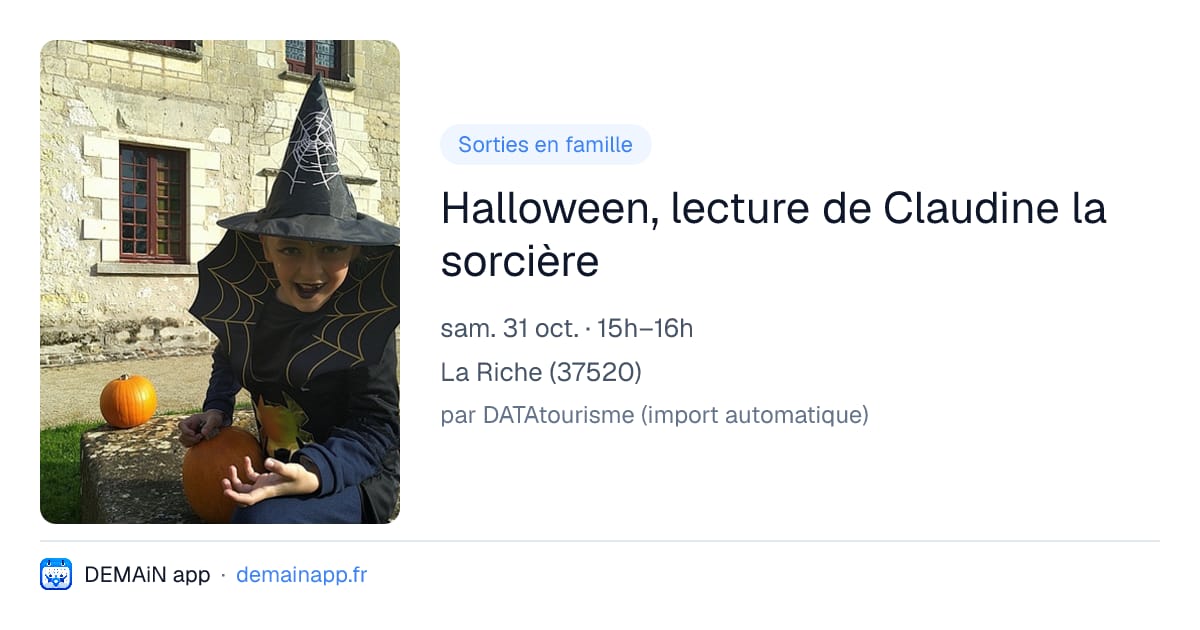 Halloween, lecture de Claudine la sorcière — La Riche