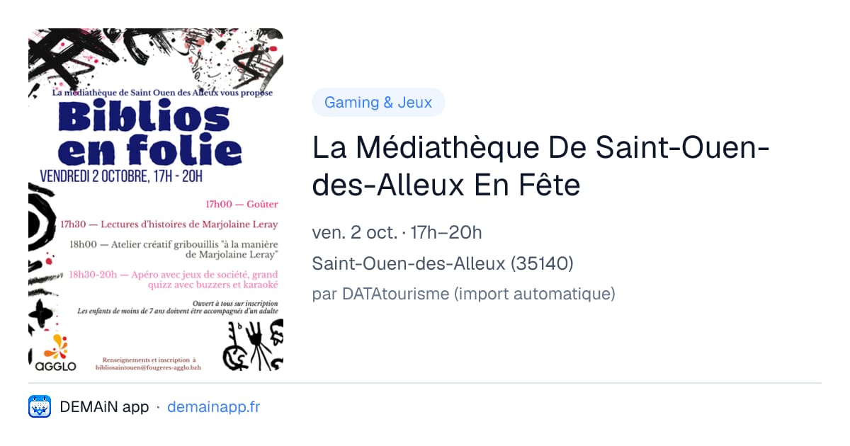 La Médiathèque De Saint-Ouen-des-Alleux En Fête — Saint-Ouen-des-Alleux