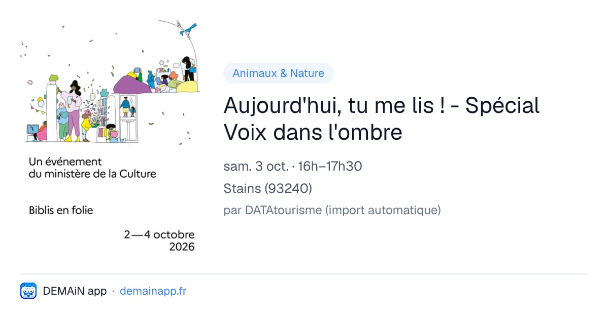 Aujourd'hui, tu me lis ! - Spécial Voix dans l'ombre — Stains