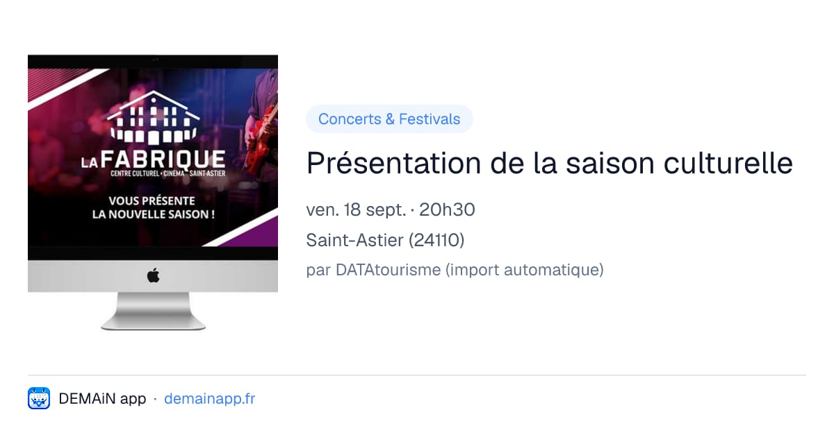 Présentation de la saison culturelle — Saint-Astier