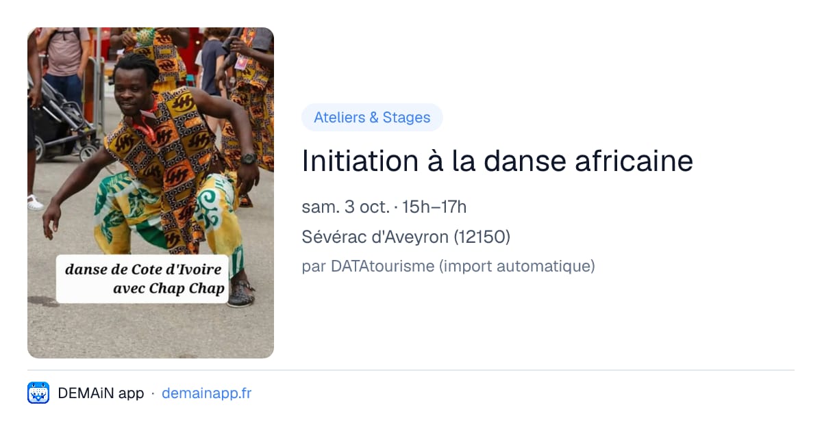 Initiation à la danse africaine — Sévérac d'Aveyron