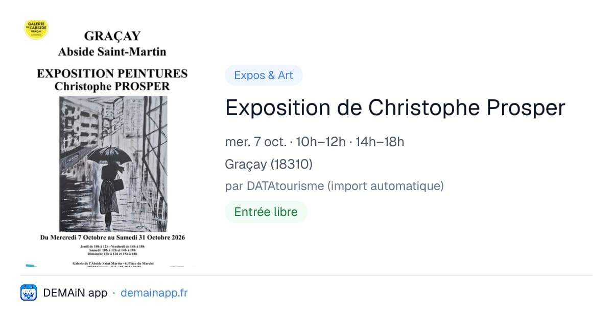 Exposition de Christophe Prosper — Graçay