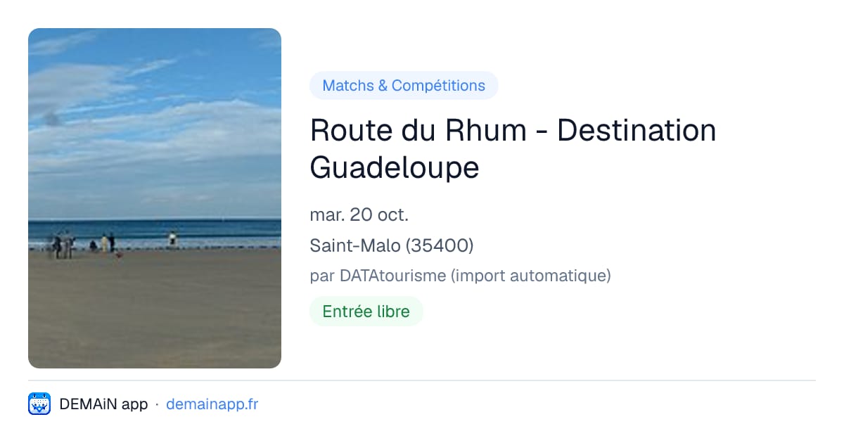 Route du Rhum - Destination Guadeloupe — Saint-Malo