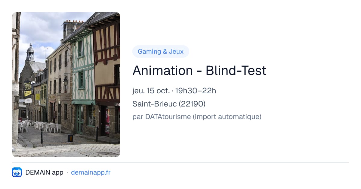 Animation - Blind-Test — Saint-Brieuc