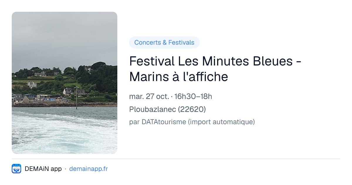 Festival Les Minutes Bleues - Marins à l'affiche — Ploubazlanec