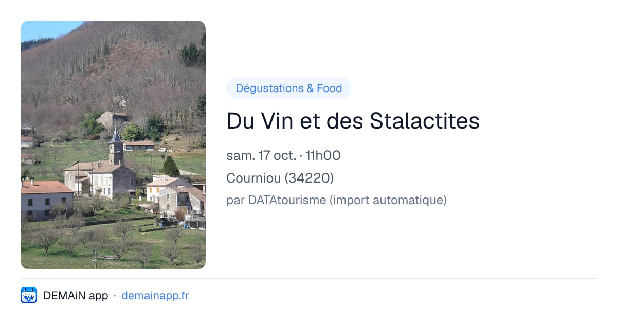 Du Vin et des Stalactites — Courniou