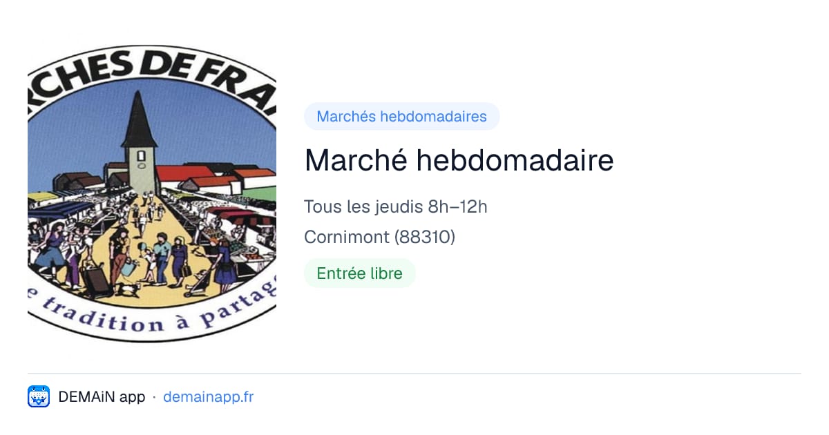 Marché hebdomadaire — Cornimont