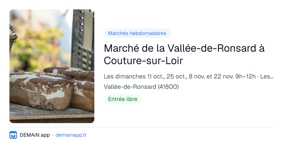 Marché de la Vallée-de-Ronsard à Couture-sur-Loir — Vallée-de-Ronsard