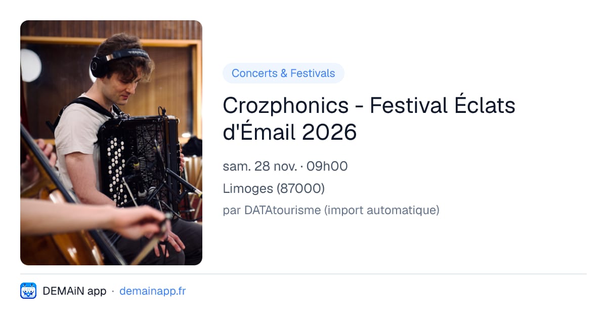 Crozphonics - Festival Éclats d'Émail 2026 — Limoges