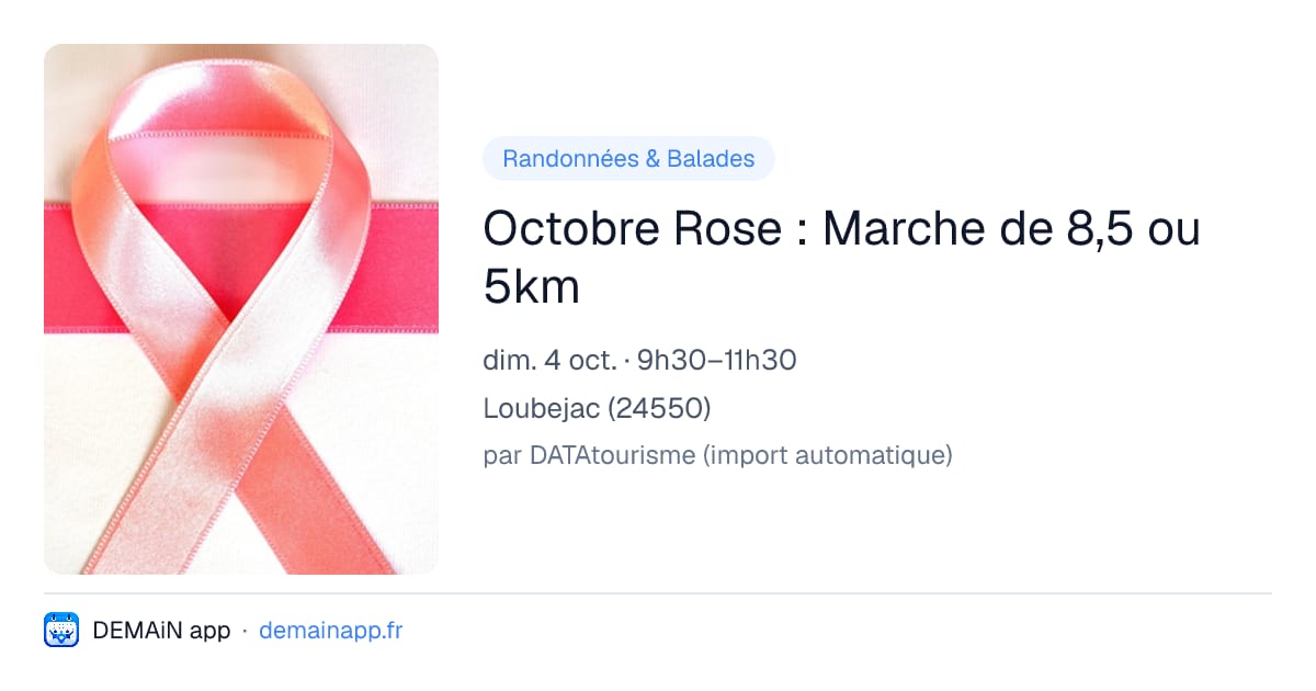 Octobre Rose : Marche de 8,5 ou 5km — Loubejac