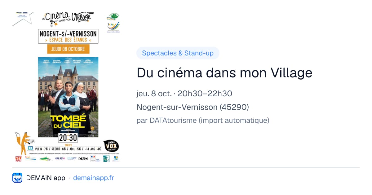 Du cinéma dans mon Village — Nogent-sur-Vernisson