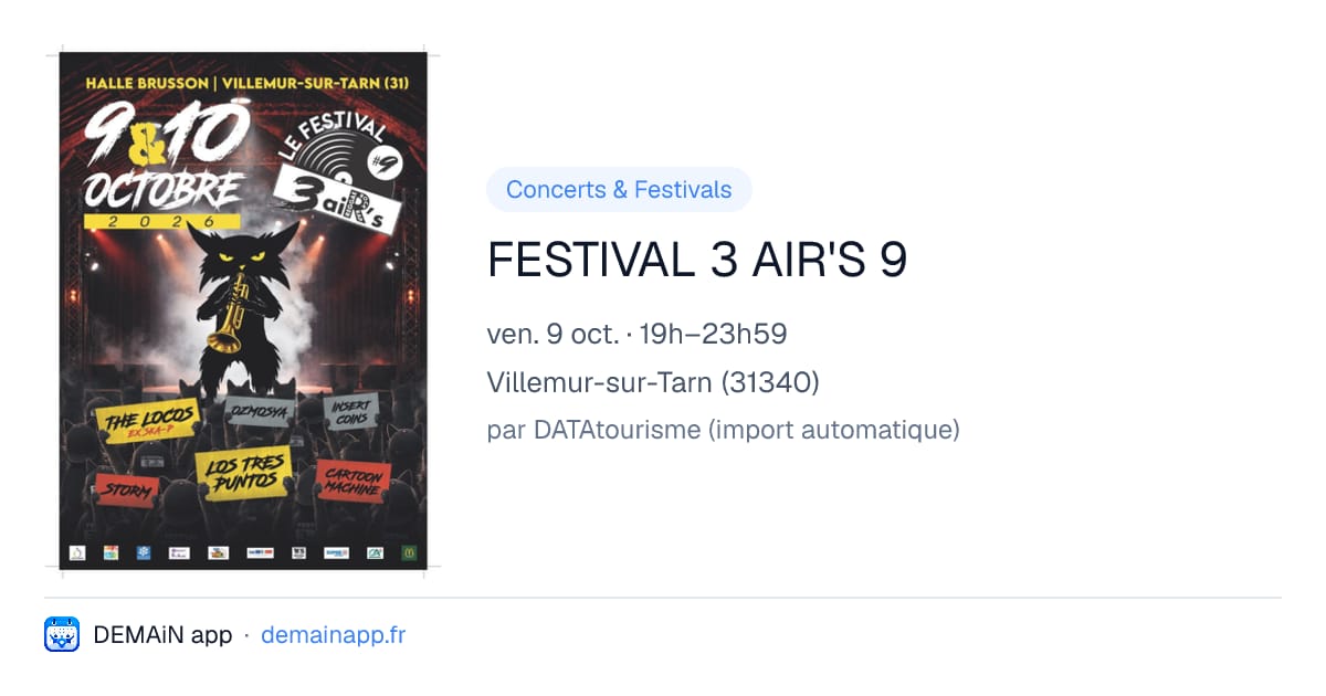 FESTIVAL 3 AIR'S 9 — Villemur-sur-Tarn
