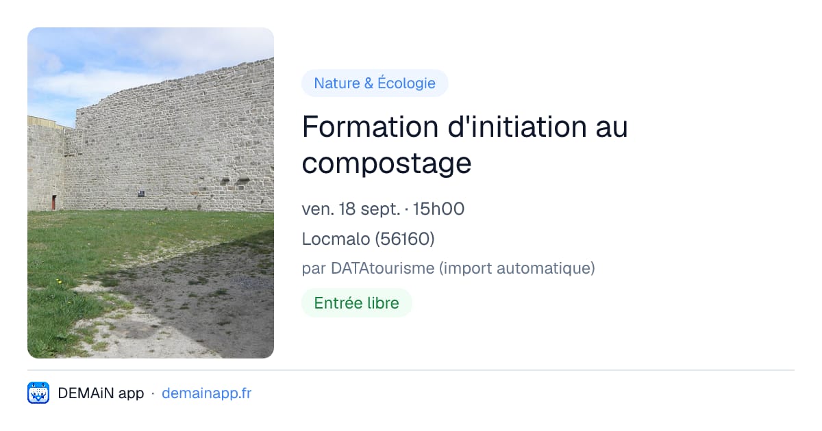 Formation d'initiation au compostage — Locmalo