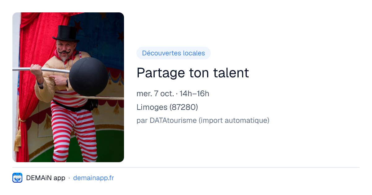 Partage ton talent — Limoges