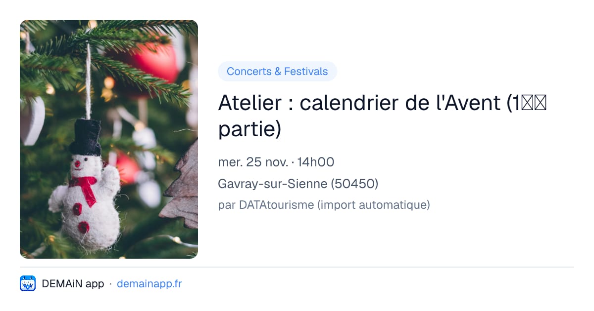 Atelier : calendrier de l'Avent (1ʳᵉ partie) — Gavray-sur-Sienne