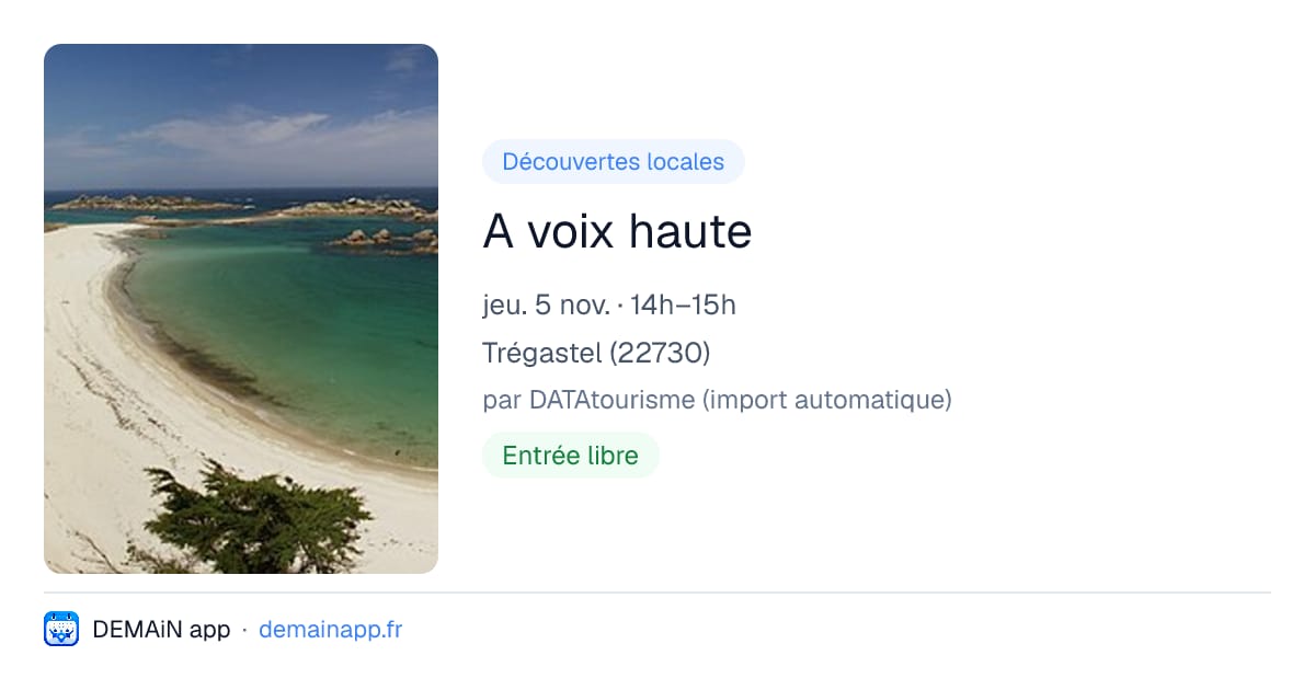 A voix haute — Trégastel