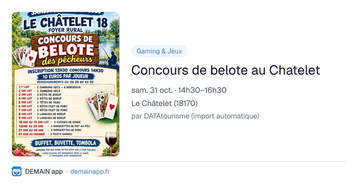 Concours de belote au Chatelet — Le Châtelet