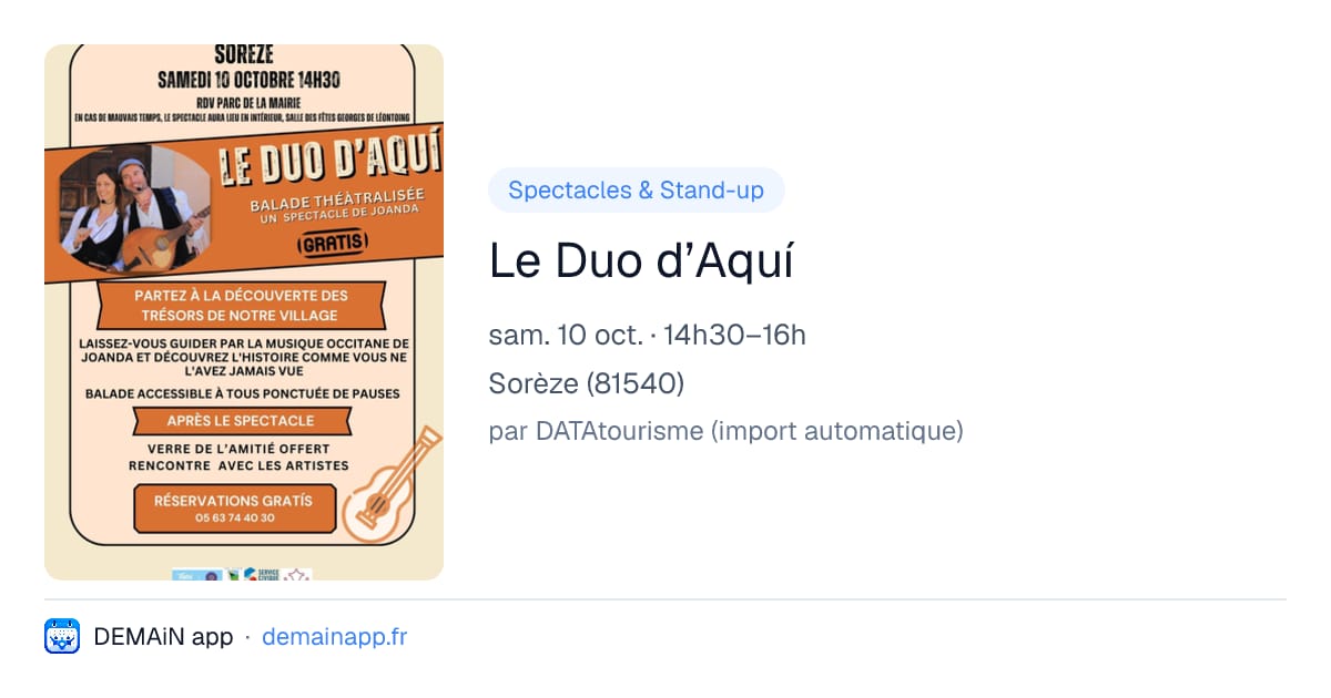 Le Duo d’Aquí — Sorèze