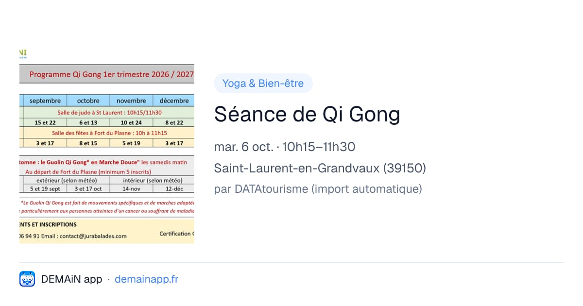 Séance de Qi Gong — Saint-Laurent-en-Grandvaux