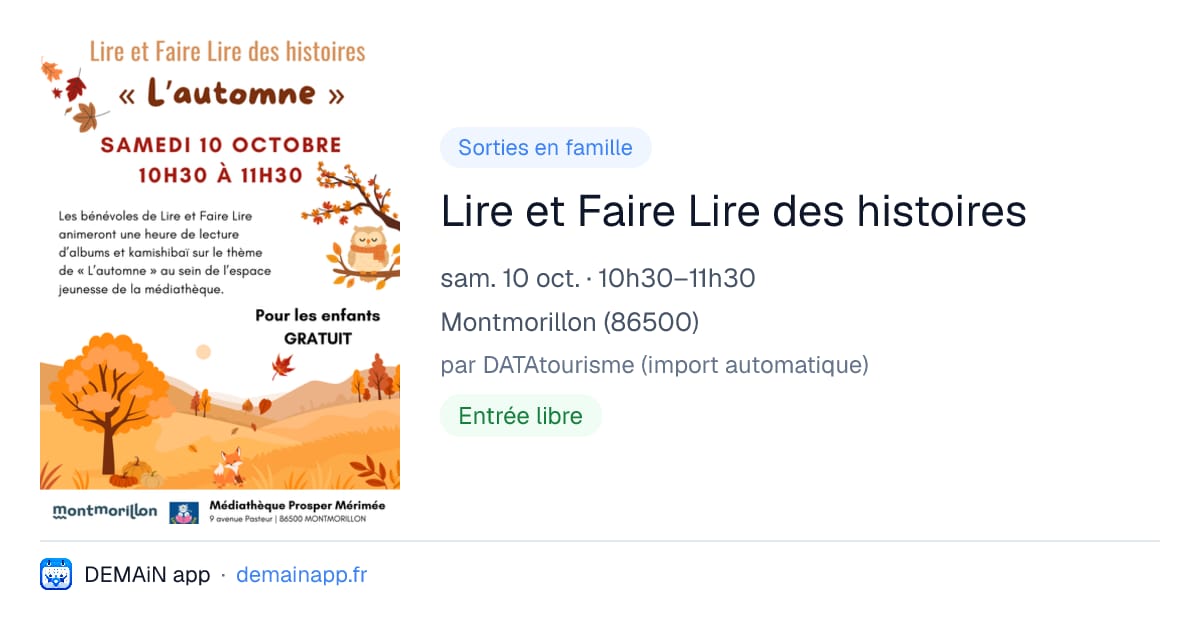 Lire et Faire Lire des histoires — Montmorillon