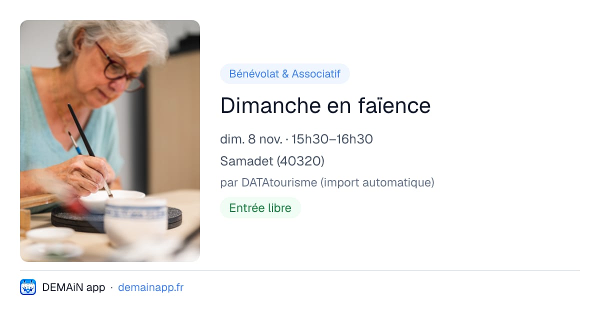 Dimanche en faïence — Samadet