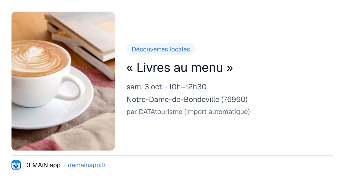 « Livres au menu » — Notre-Dame-de-Bondeville