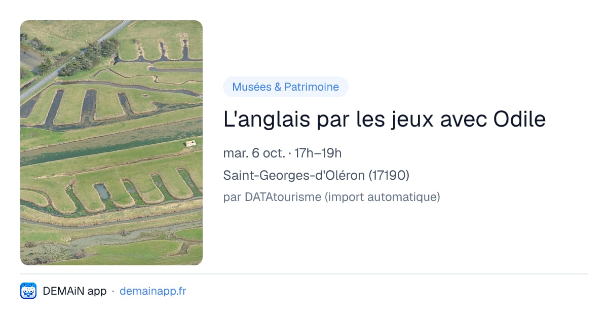 L'anglais par les jeux avec Odile — Saint-Georges-d'Oléron