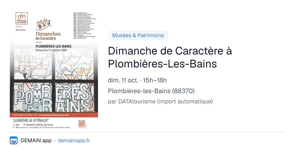 Dimanche de Caractère à Plombières-Les-Bains — Plombières-les-Bains