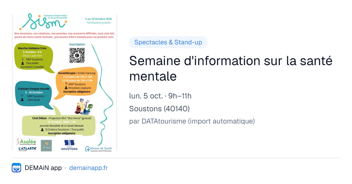 Semaine d'information sur la santé mentale — Soustons