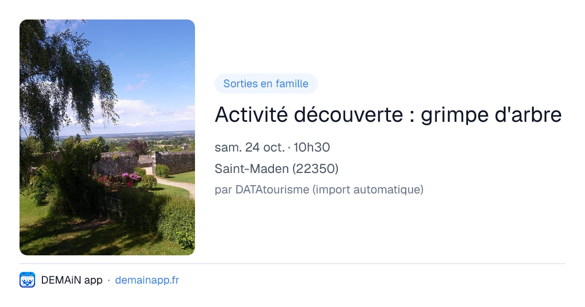Activité découverte : grimpe d'arbre — Saint-Maden