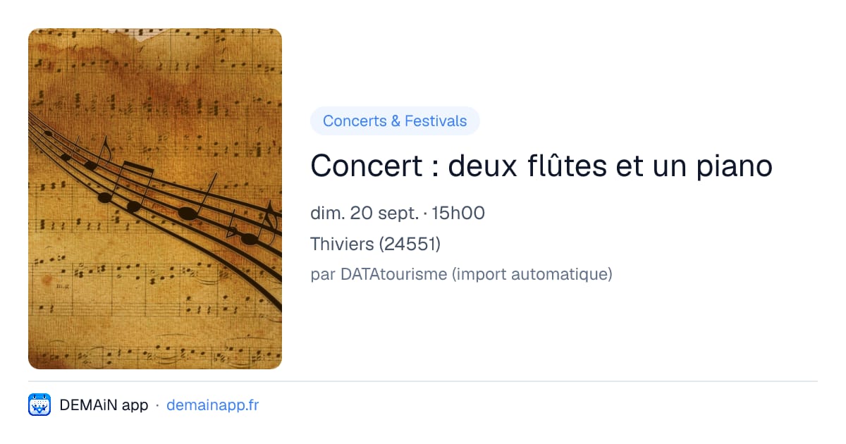 Concert : deux flûtes et un piano — Thiviers