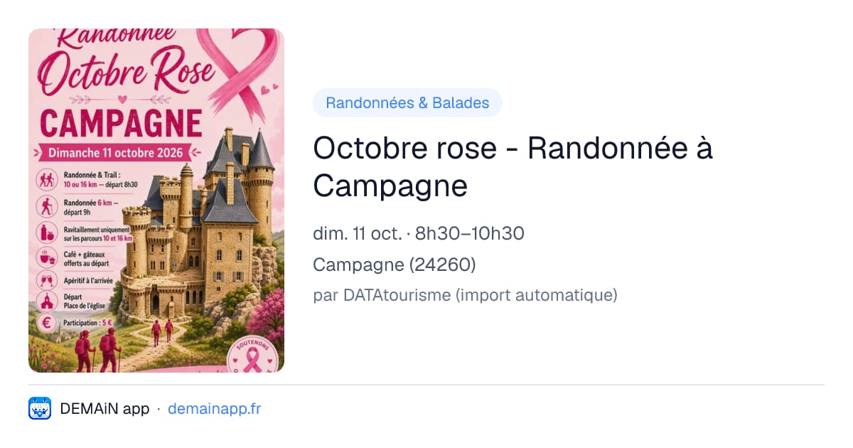 Octobre rose - Randonnée à Campagne — Campagne