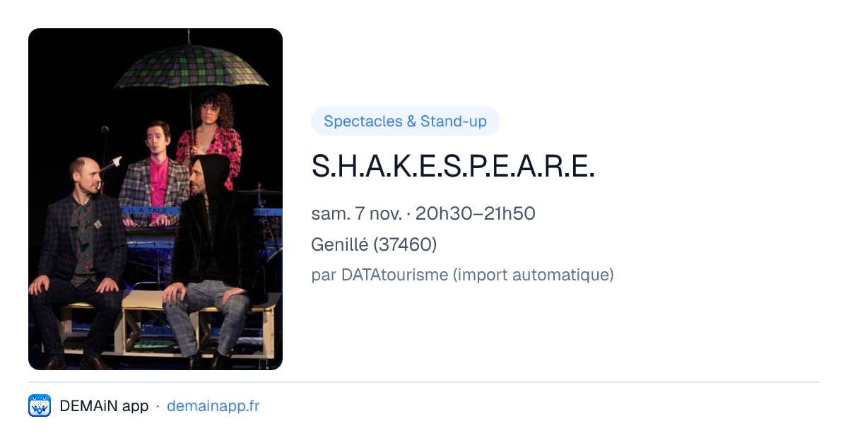 S.H.A.K.E.S.P.E.A.R.E. — Genillé