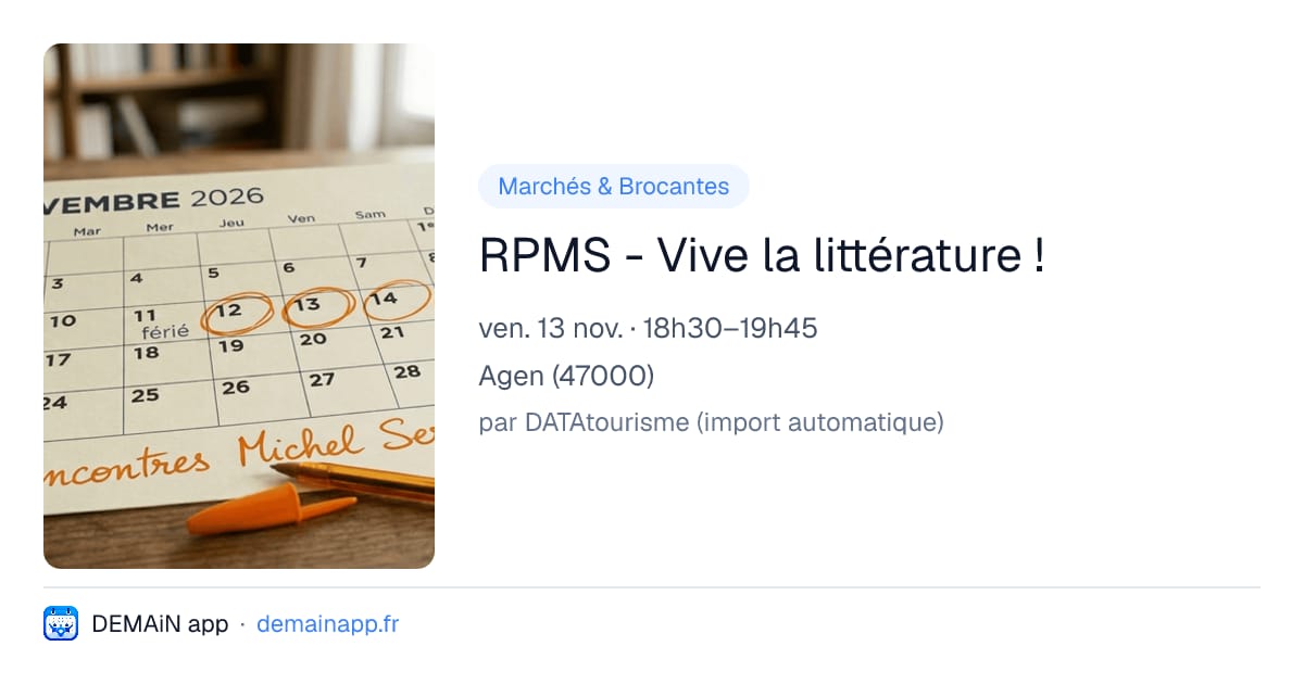 RPMS - Vive la littérature ! — Agen