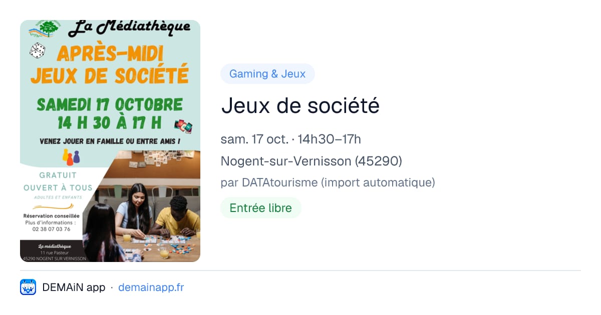 Jeux de société — Nogent-sur-Vernisson