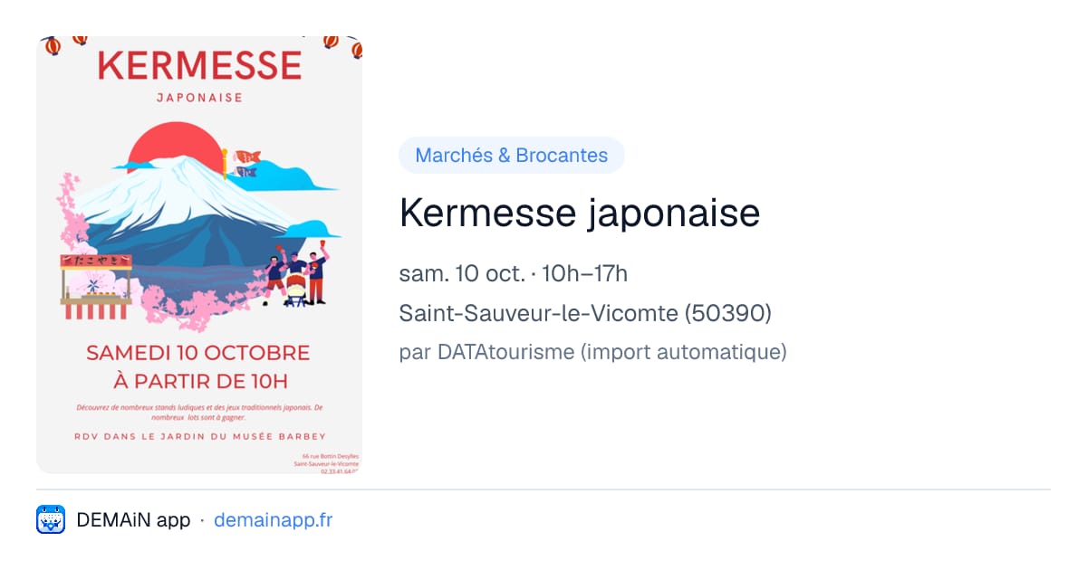 Kermesse japonaise — Saint-Sauveur-le-Vicomte