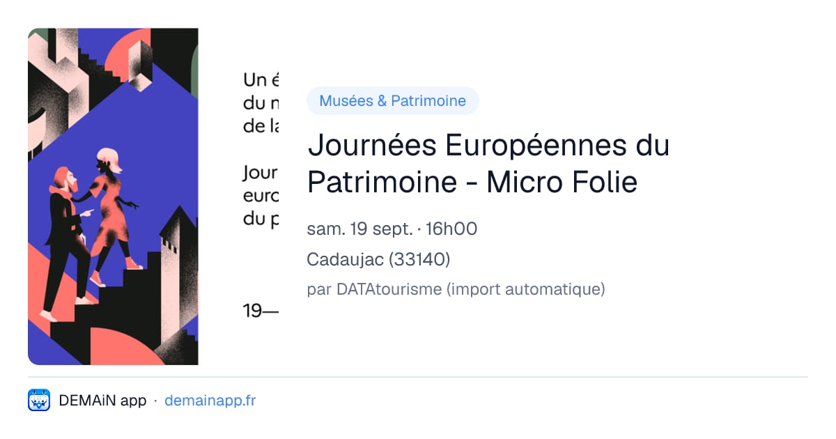 Journées Européennes du Patrimoine - Micro Folie — Cadaujac