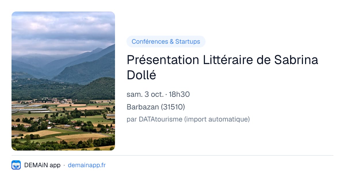 Présentation Littéraire de Sabrina Dollé — Barbazan