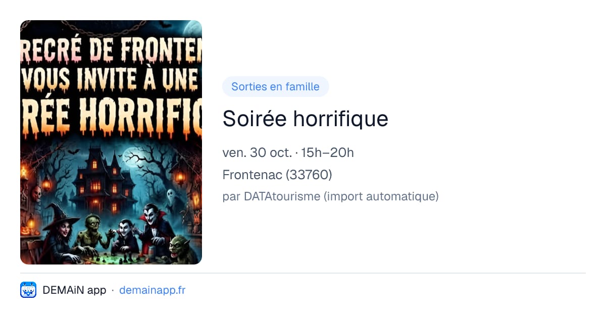 Soirée horrifique — Frontenac