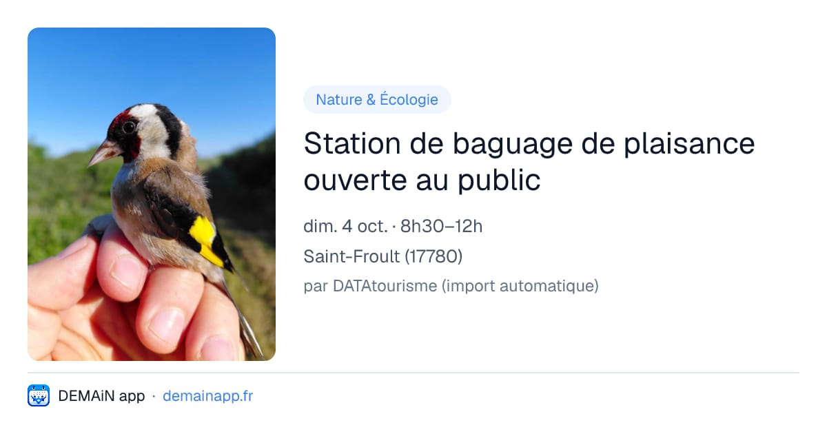Station de baguage de plaisance ouverte au public — Saint-Froult