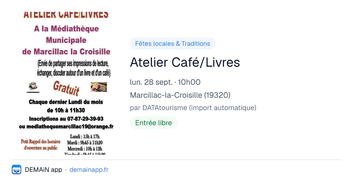Atelier Café/Livres — Marcillac-la-Croisille