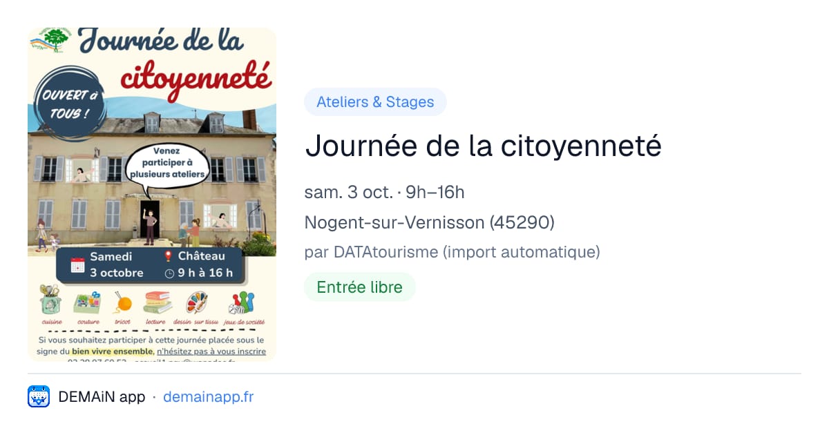 Journée de la citoyenneté — Nogent-sur-Vernisson